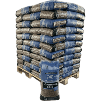 Granulés de bois EO2 15kg – Palette de 66 ou 33 sacs